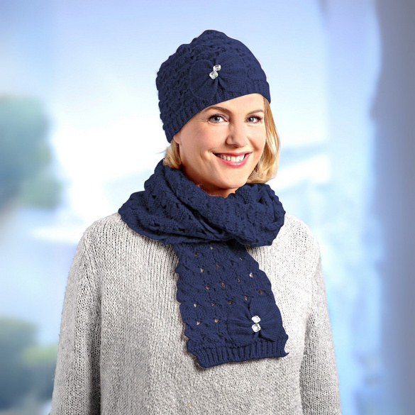 Strickschal "Finny" blau